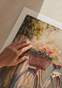 A poster with a vintage bicycle and flourishing basket -9
