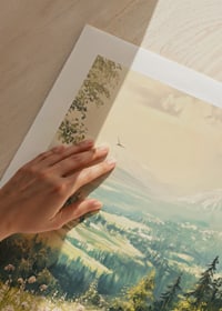 A poster with a blooming alpine meadow and majestic mountains-9