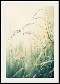 Plagát s trávou v jemnom svetle, ktorý vyjadruje pokoj a eleganciu prírody-2