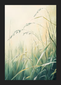 Plagát s trávou v jemnom svetle, ktorý vyjadruje pokoj a eleganciu prírody-5