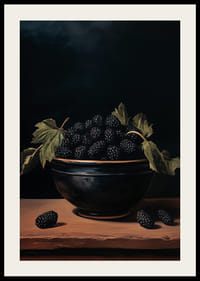 Een poster met bramen en donkere tinten -4