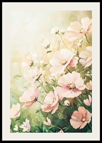 En poster med mjuka blommor i pastelltoner-2