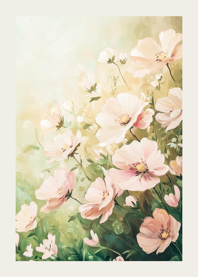 A poster with soft flowers in pastel tones-12