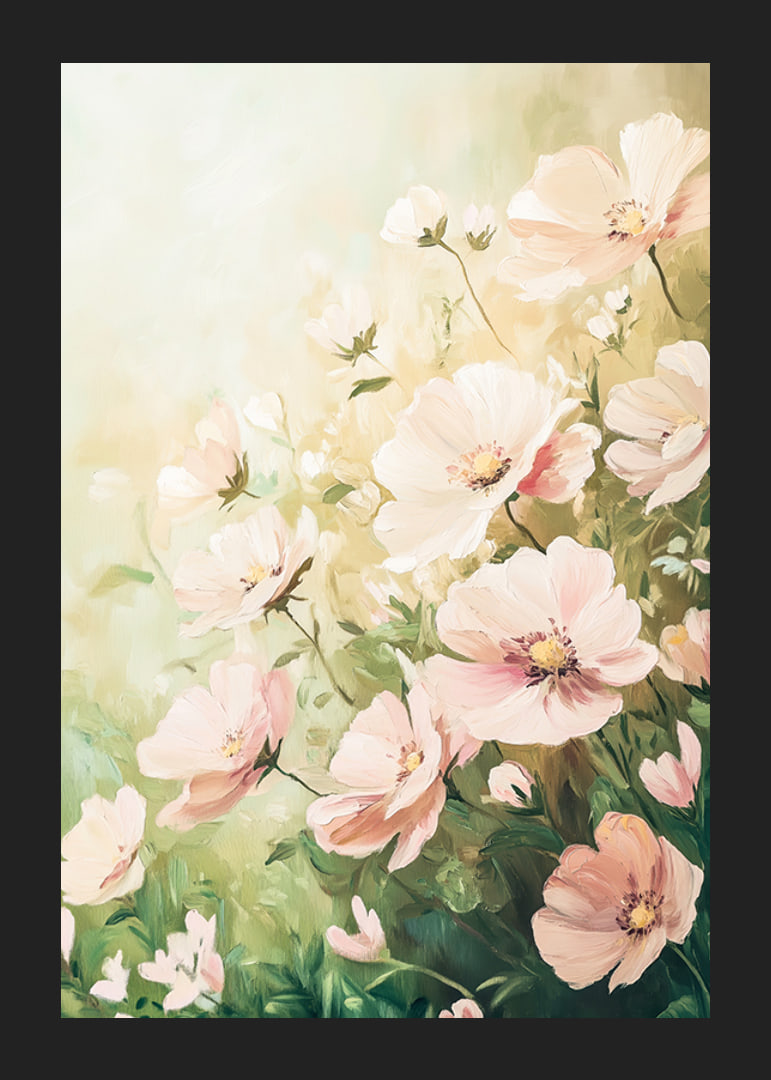 En poster med mjuka blommor i pastelltoner-12