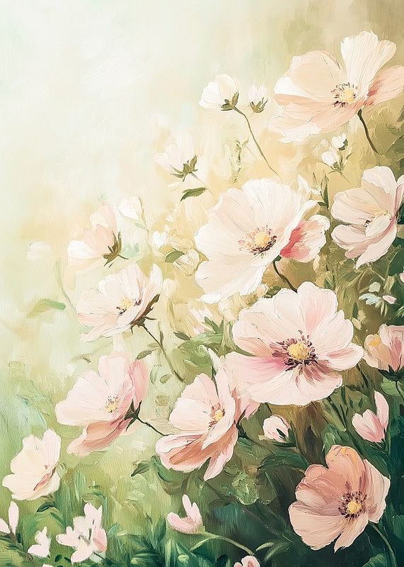Un poster cu flori moi în tonuri pastelate-12