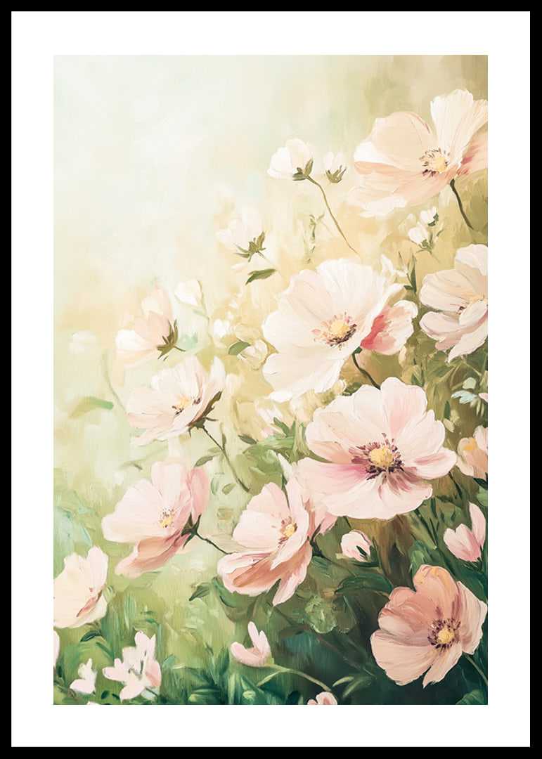 En poster med mjuka blommor i pastelltoner-12