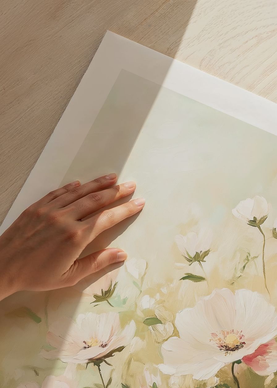 Un poster cu flori moi în tonuri pastelate-12