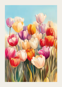 En poster med tulpaner i full blom, som sprider vårens glädje och skönhet i ditt hem-3