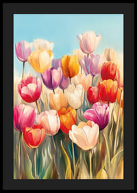 En poster med tulpaner i full blom, som sprider vårens glädje och skönhet i ditt hem-4