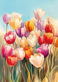 Plakat z tulipanami w pełnym rozkwicie, który rozprzestrzeni radość i piękno wiosny w Twoim domu-7