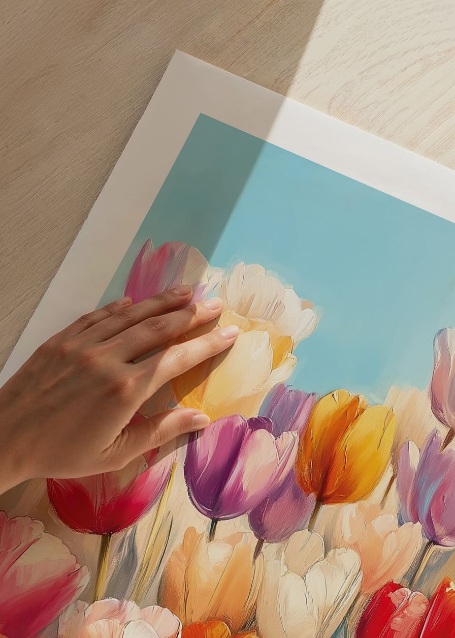 Un poster cu lalele în plină floare, care răspândește bucuria și frumusețea primăverii în casa ta-12