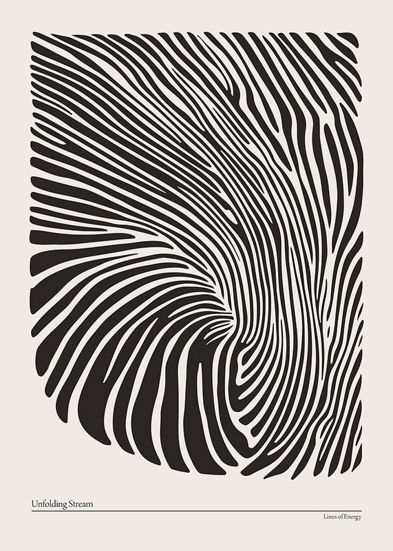 Abstract poster in the series Lines of Energy with organic lines-12
