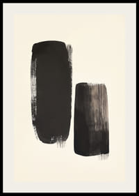 Plagát s ťahom štetca v čiernej farbe na pozadí svetlej pieskovej farby-2