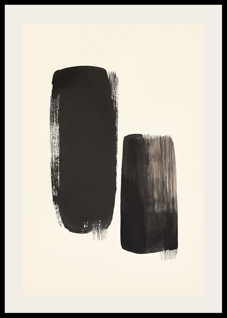 Plagát s ťahom štetca v čiernej farbe na pozadí svetlej pieskovej farby-12