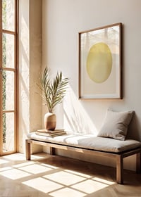 Poster with an abstract painting of a lemon or sun-8