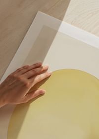 Poster with an abstract painting of a lemon or sun-5