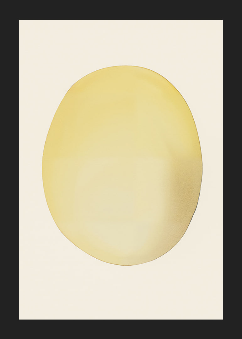 Poster with an abstract painting of a lemon or sun-12