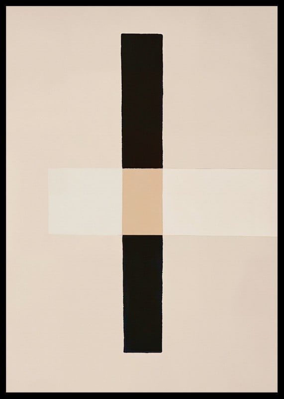 Poster with an overlapping abstract motif in shades of brown-12