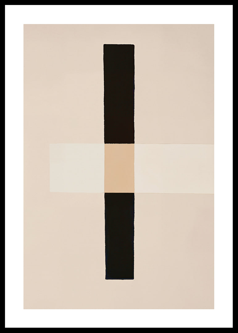 Poster with an overlapping abstract motif in shades of brown-12