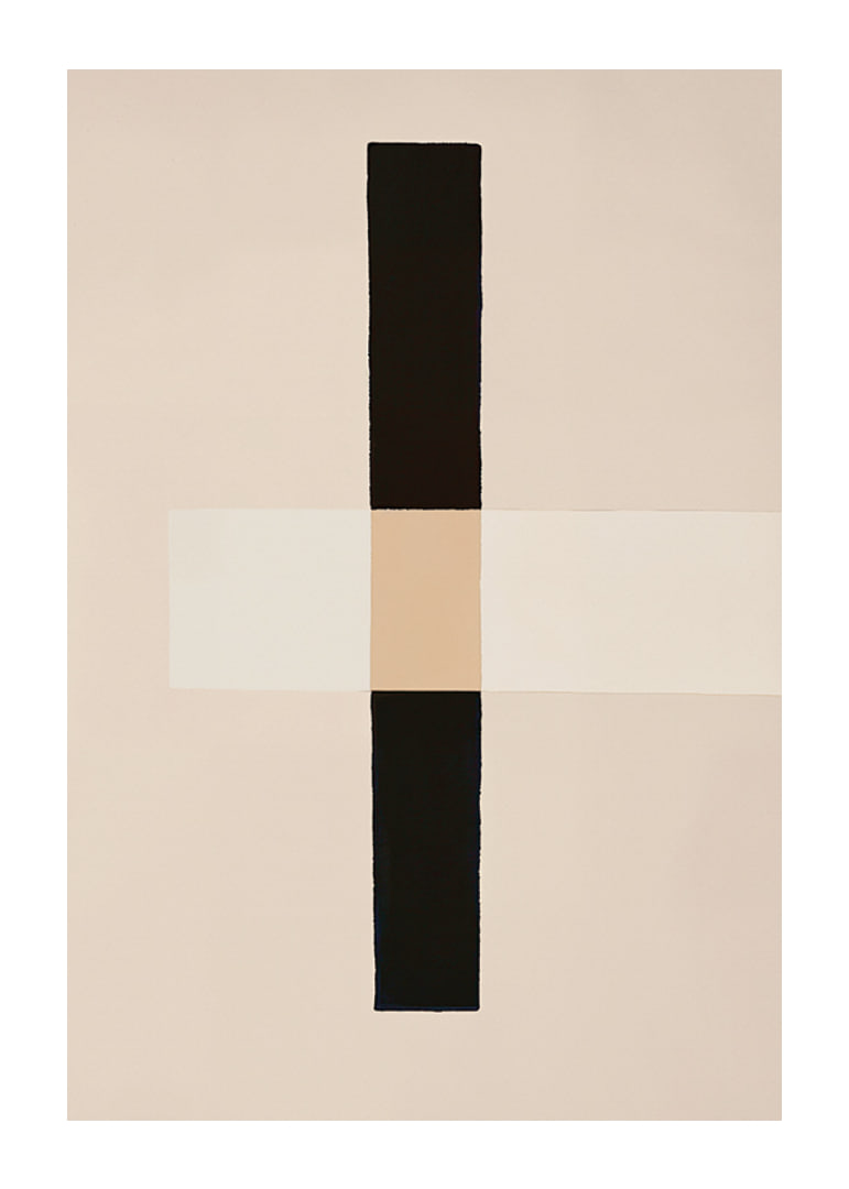 Poster with an overlapping abstract motif in shades of brown-12
