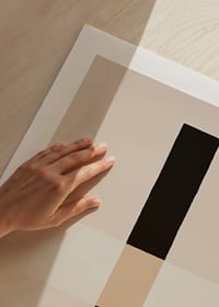 Poster with an overlapping abstract motif in shades of brown-9