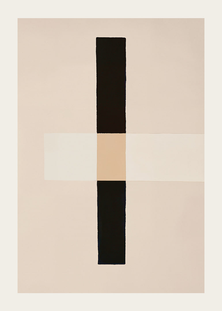 Poster with an overlapping abstract motif in shades of brown-12