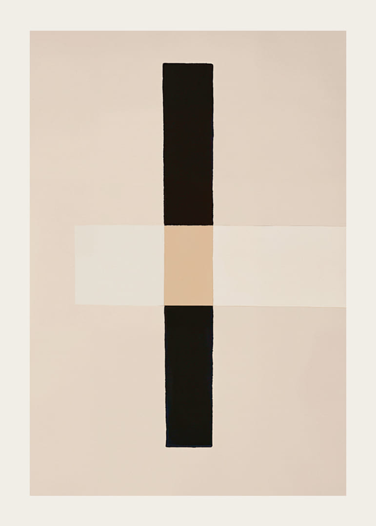 Poster med ett överlappande abstrakt motiv i bruna nyanser-12