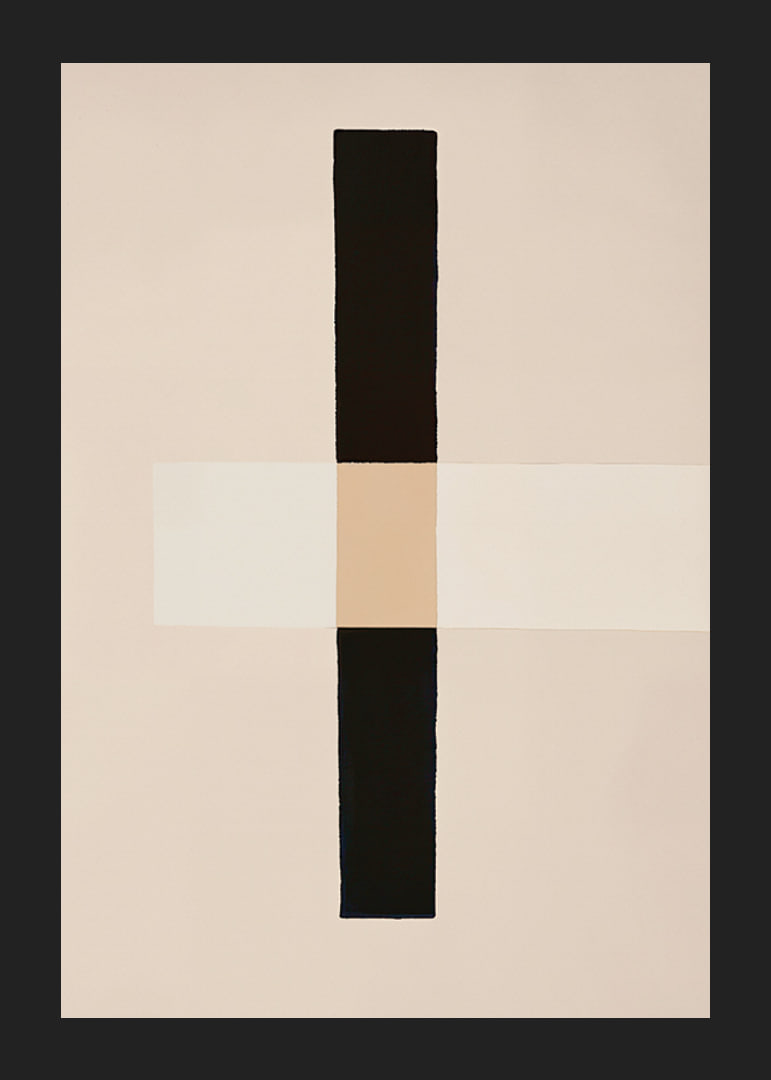 Poster with an overlapping abstract motif in shades of brown-12
