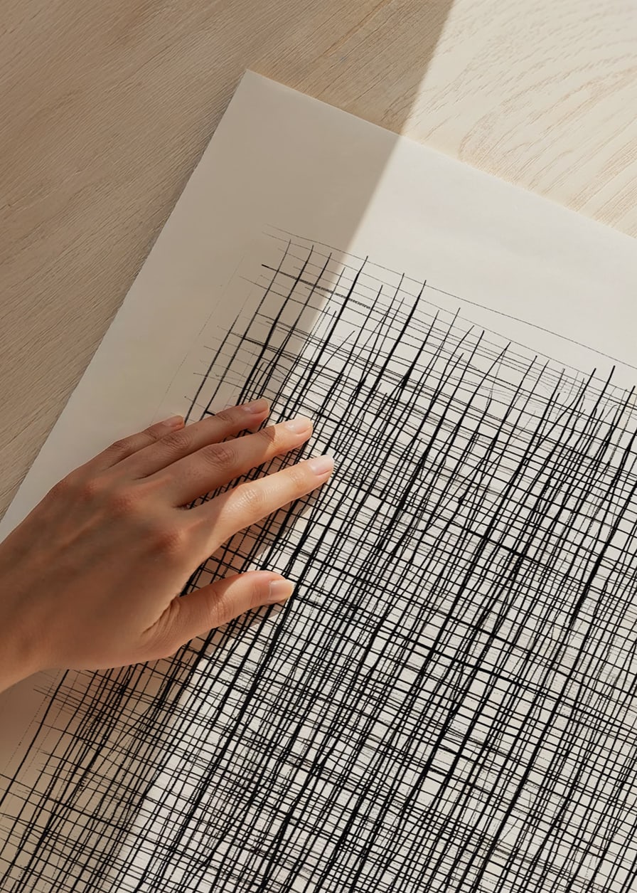 Poster with abstract lines of thoughts-12
