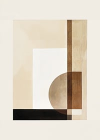 Poster with an abstract geometric composition in beige tones-1