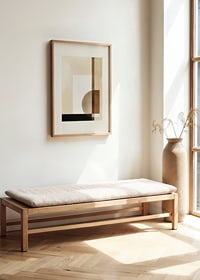 Poster with an abstract geometric composition in beige tones-2