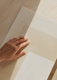 Poster with an abstract geometric composition in beige tones-3