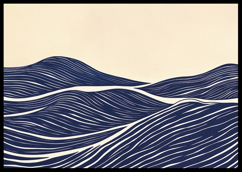 Poster cu o pictură abstractă de valuri-12