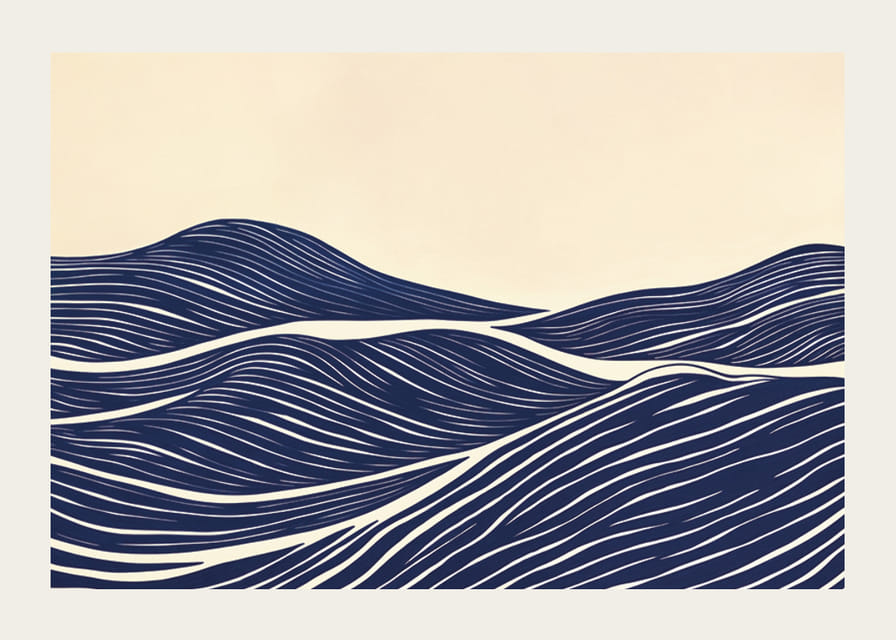 Poster con un dipinto astratto di onde-12