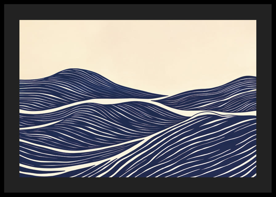 Poster con un dipinto astratto di onde-12