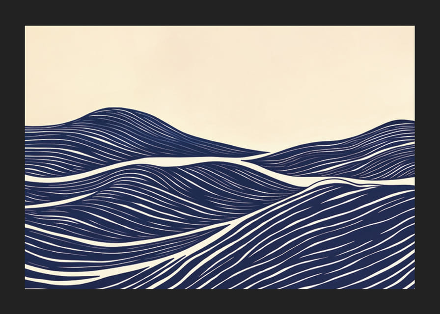 Poster con un dipinto astratto di onde-12