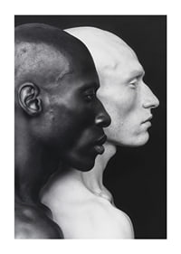 Poster with a photograph of a black and a white man symbolizing unity and difference-3