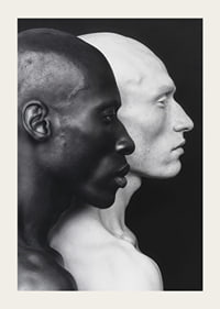 Poster with a photograph of a black and a white man symbolizing unity and difference-5