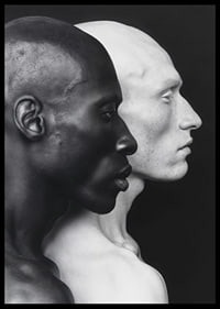 Poster with a photograph of a black and a white man symbolizing unity and difference-6