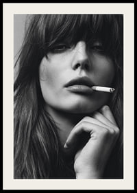 Black and white poster with a photograph of a young model with attitude-2