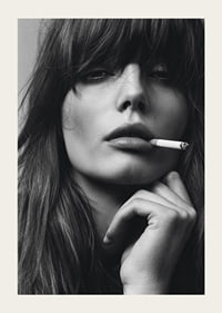 Black and white poster with a photograph of a young model with attitude-3