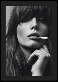 Black and white poster with a photograph of a young model with attitude-4