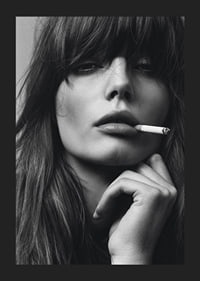 Black and white poster with a photograph of a young model with attitude-5