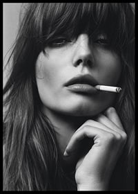 Black and white poster with a photograph of a young model with attitude-6