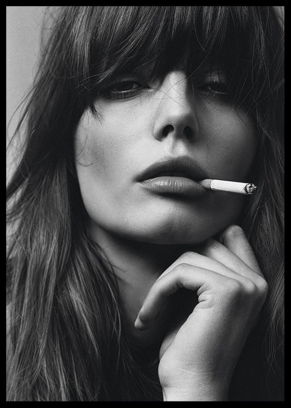 Black and white poster with a photograph of a young model with attitude-12