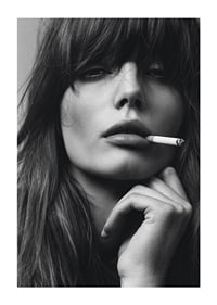 Black and white poster with a photograph of a young model with attitude-1