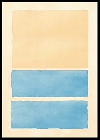 Poster with an abstract watercolor painting in blue and yellow-0