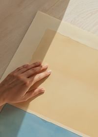 Poster cu o pictură abstractă în acuarelă în albastru și galben-3
