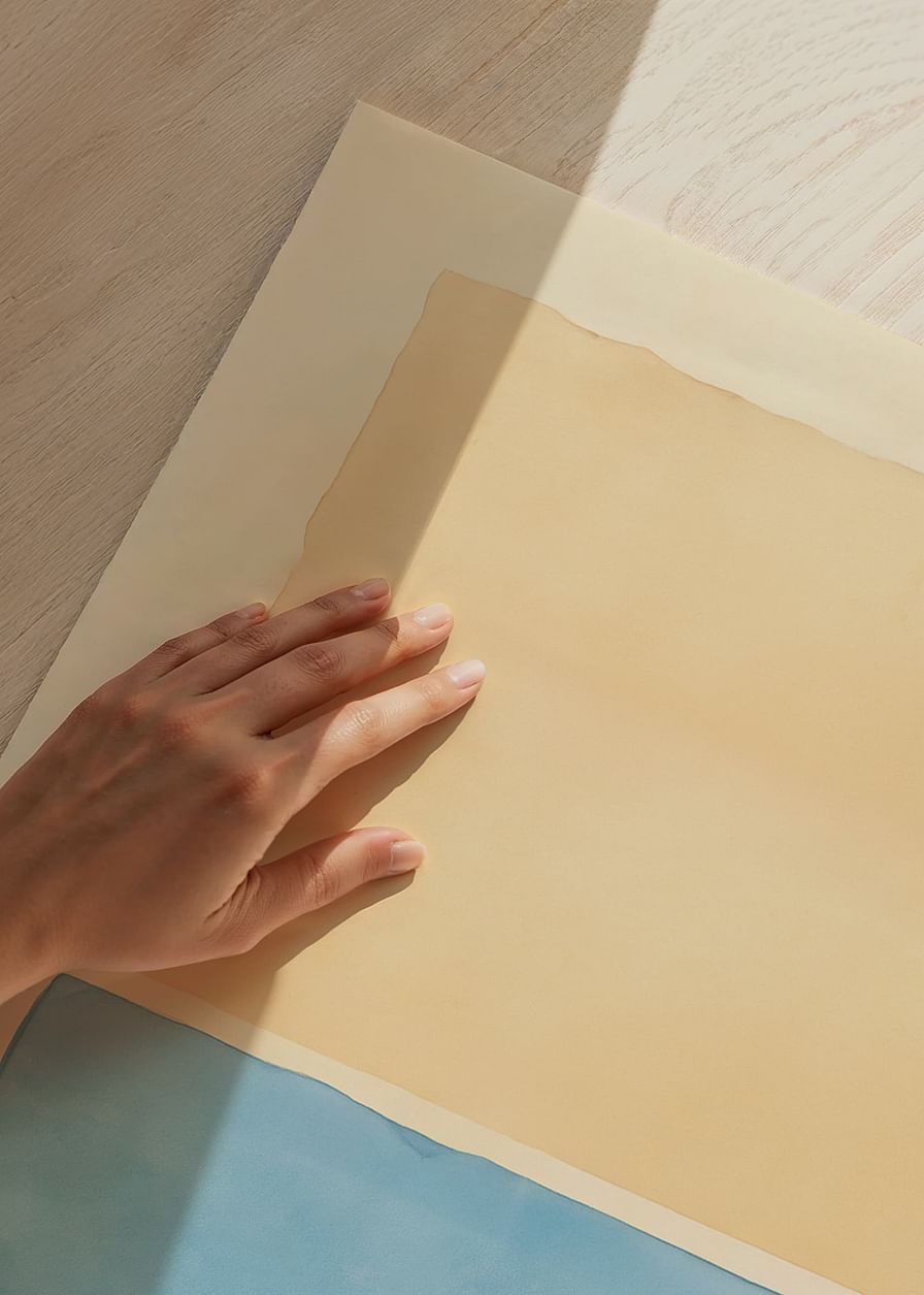 Poster cu o pictură abstractă în acuarelă în albastru și galben-12