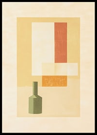 Poster med en abstrakt målning i varma toner-0